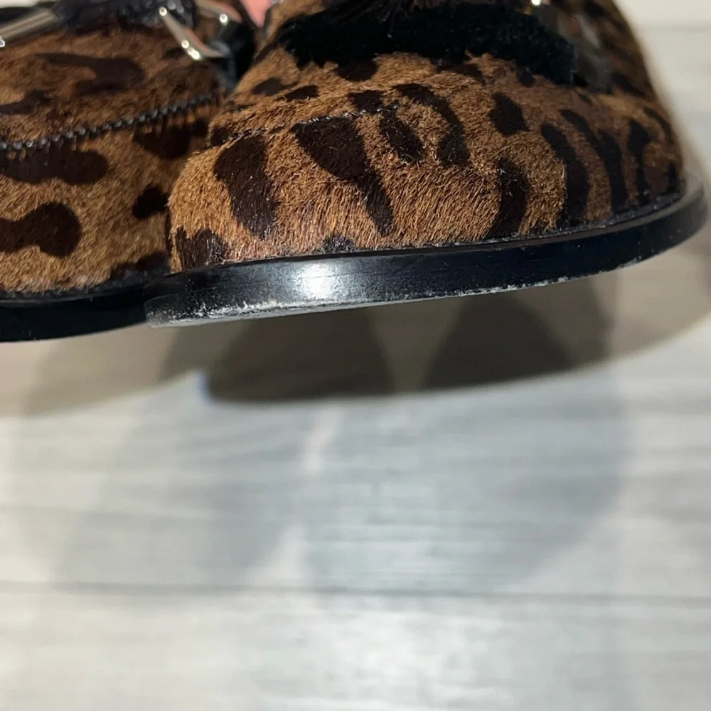 Giuseppe Zanotti Jean Pierre Leopard Calf Hair Tassel Loafers Italy Designer Lux